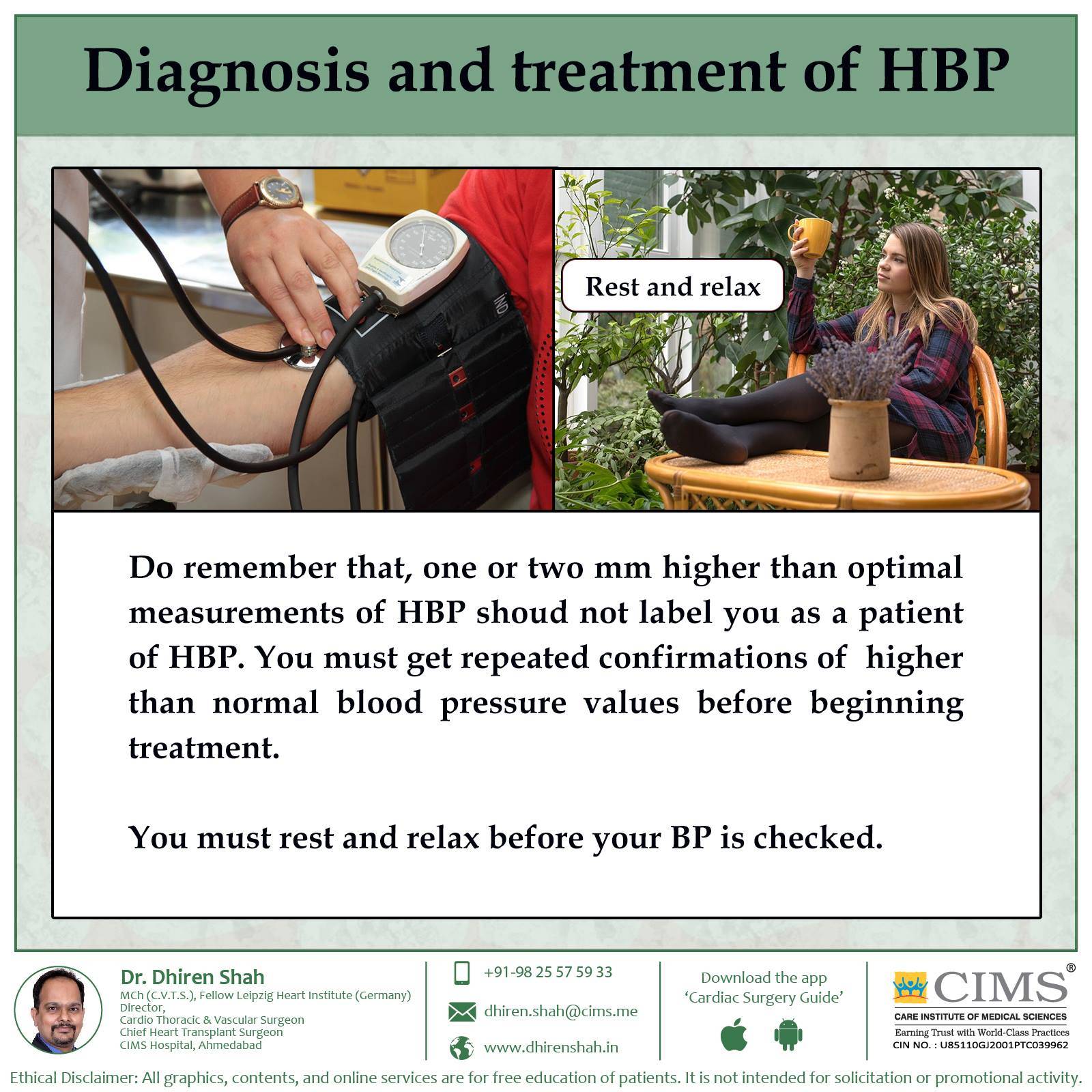 Diagnosis and treatment of HBP.