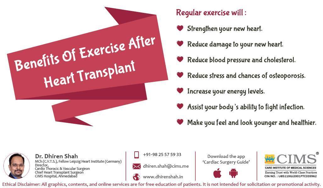 benifits of exercise after heart transplant