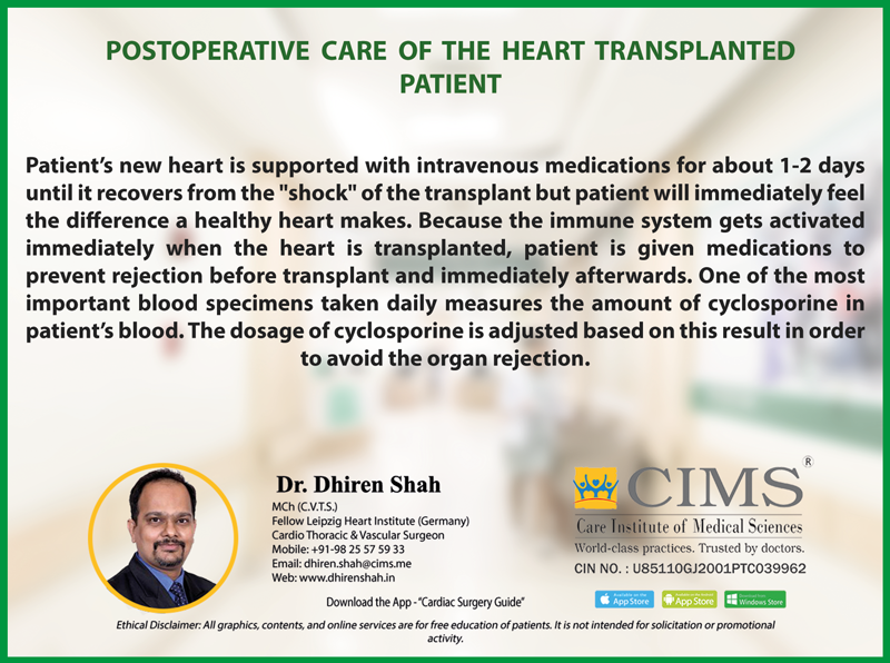 POSTOPERATIVE CARE OF THE HEART TRANSPLANTED PATIENT