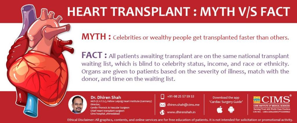 Myth and fact about heart transplant