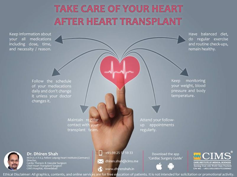 Take care of your heart after heart transplant! 