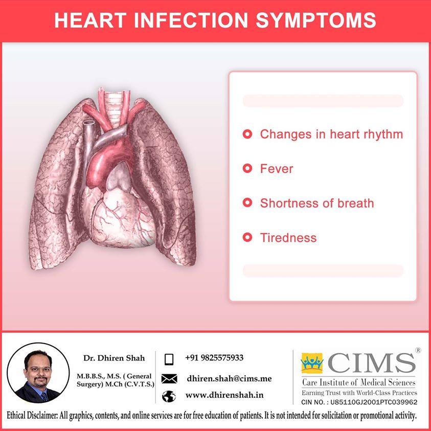 HEART INFECTION SYMPTOMS.