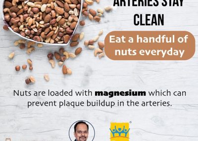 Help your arteries stay clean, eat a handful of nuts everyday!