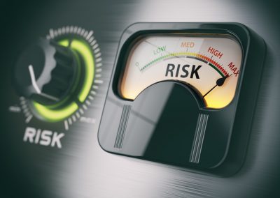 Risk of investment strategy concept. Swith knob positioned on ma